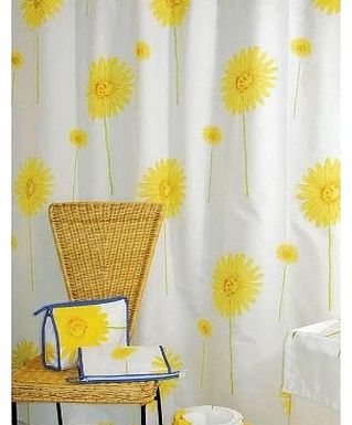 shower curtain  Yellow Flower (180cm Width x 200cm Drop)