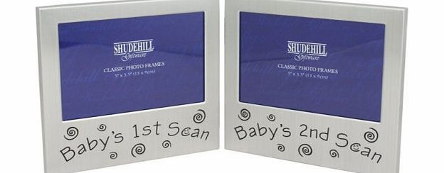 Shudehill Giftware babys 1st and second scan photograph frame