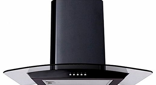 SIA CP61BL 60cm Designer Curved Glass Black Cooker Hood Extractor