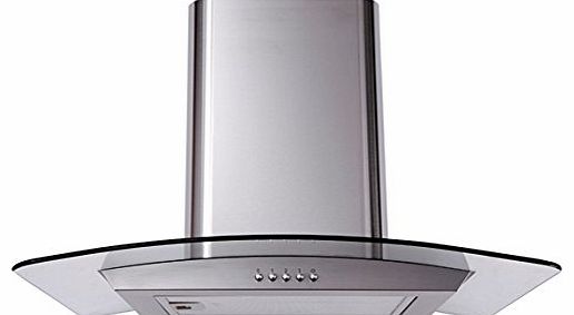 SIA CP61SS 60cm Designer Curved Glass Stainless Steel Cooker Hood Extractor
