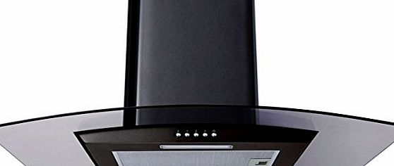 SIA CPL61BL 60cm Curved Glass Black Chimney Cooker Hood Extractor Fan