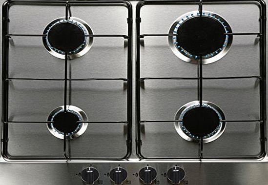 SIA SSG602SS 60cm 4 Burner Built In Stainless Steel Gas Hob with LPG Kit