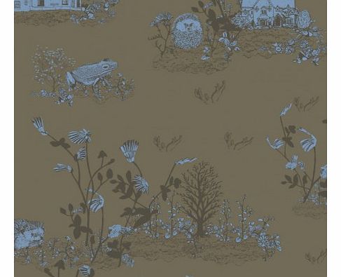 Woodland classic wallpaper - khaki green `One size