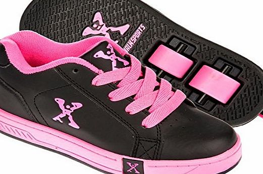 Sidewalk Kids Girls Sport Lane Roller Skate Shoes Lace Up Wheels Footwear New Black/Pink 1