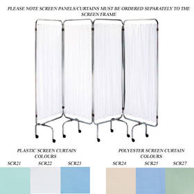 This set of Plastic Screen Curtains comes in Blue and can easily be fitted to the White or Silver Sc