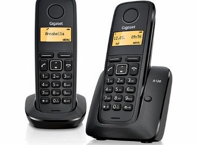 Gigaset A120 Twin DECT Cordless Phone Set - Black