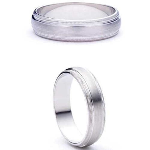6mm Heavy D Shape Siempre Wedding Band Ring In Platinum