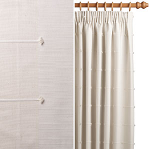 Sierra Pencil Pleat Curtains- Natural- W167cm x Drop 183cm