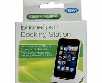 Signalex iPhone 3, 3gs, 4, 4s amp; ipad Docking Station In White