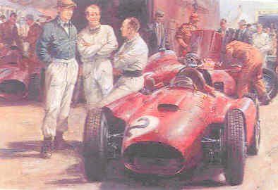 Signed Memorabilia Alan Fearnley - The Rivals Print Signed by Sir Stirling Moss - Print Shipped in protective tube