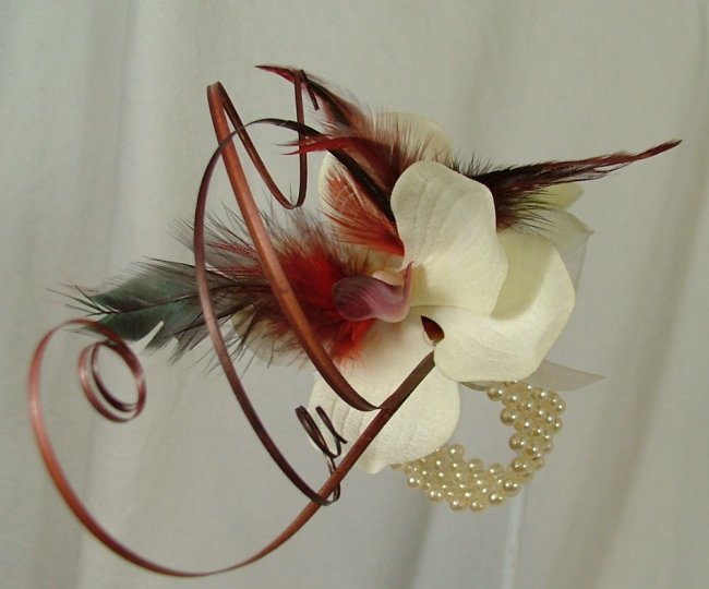Ruby & Cream Orchid Wrist Corsage