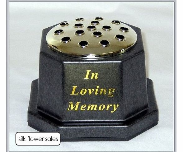 SILK FLOWER SALES Funeral In loving memory memorial pot/grave black vase