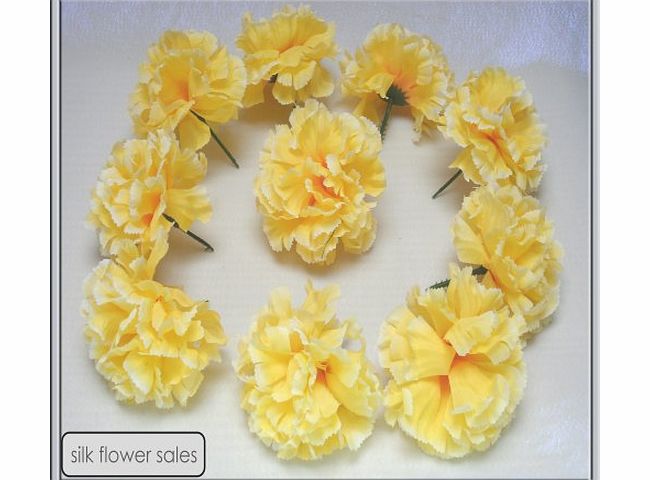 silk flowers 144 Yellow carnation picks artificial silk flowers, wedding buttonholes, funeral tributes FREE Pamp;P
