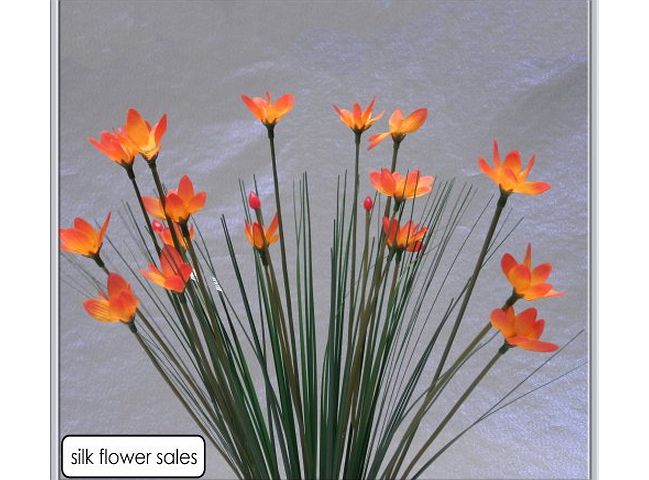 silk flowers X2 21 Stem Artificial Silk Star Flower Grasses - orange