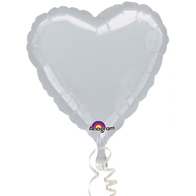 Silver 18 heart foil single balloon