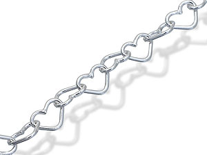 silver 7 Heart-Link Bracelet 061678