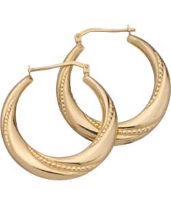 and 9ct Bonded Gold Round Creole Earrings