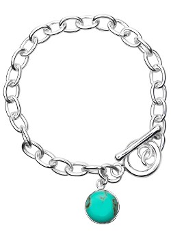 SILVER and Turquoise Belcher Bracelet 303.00.4297