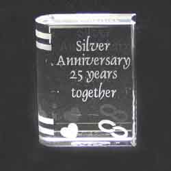 Silver Anniversary Glass Book