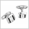 SILVER Black Agate & Mother Of Pearl Cufflinks