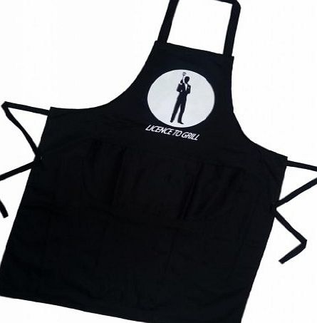 Silver Bullet Trading Licence to Grill James Bond 007 Novelty Apron for Men amp; Women, BBQ or Kitchen. Fantastic Gift!