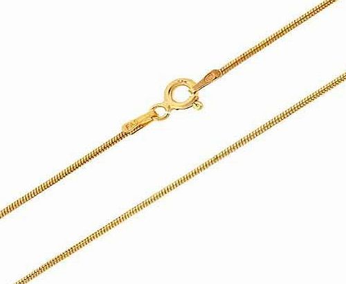 Silver Ice Gold Tone over Sterling Silver 1mm Snake Chain Necklace 24 IN