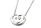 silver Love Heart and#8220;4 Uand8221; Pendant