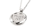 silver Love Heart and#8220;I LOVE YOUand8221; Pendant