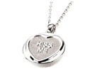 silver Love Heart and#8220;KISS MEand8221; Pendant