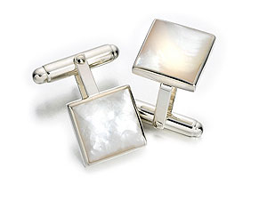 silver Mother of Pearl Cufflinks 014715