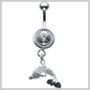 SILVER Parve Dolphin Navel Bar Attachment