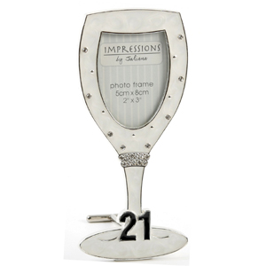 silver Plated 21st Birthday Champagne Glass
