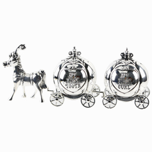 silver Plated Cinderella Carriage Tooth and Curl