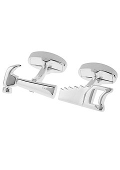 SILVER Plated Hammer and Saw Cufflinks PSN36-FB-SP