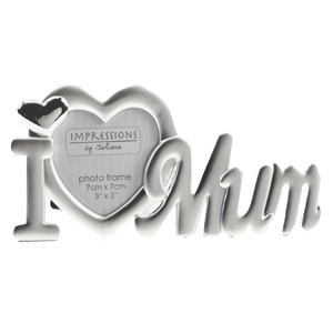 silver Plated I Love Mum Photo Frame