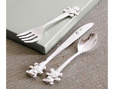 Plated Knife Fork and Spoon Set with