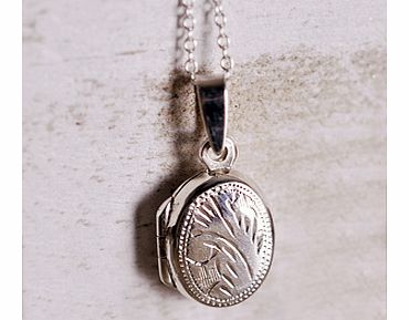 Plated Oval Locket With Necklace