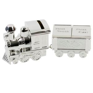 Plated Train Money Box with Tooth an Curl