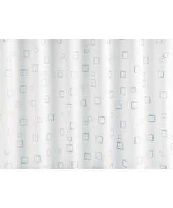 Silver Squares Shower Curtain