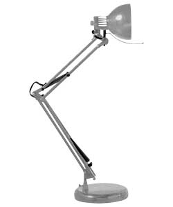SILVER Swing Arm Desk Lamp