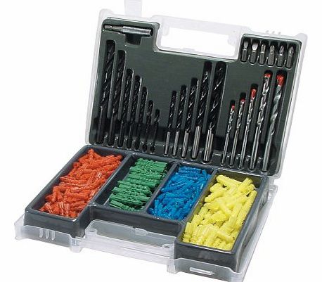 Silverline Tools Silverline DS20 Drill Screwdriver Bit and Wall Plug Set approx. 300-Piece