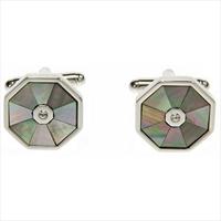 Simon Carter Grey Mother Of Pearl Octagon Cufflinks by