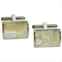Simon Carter Mother Of Pearl Bowed Barrel Cufflinks by