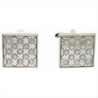 Mother Of Pearl Star Mesh Cufflinks by