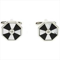 Simon Carter Onyx Mother Of Pearl Octagon Cufflinks by