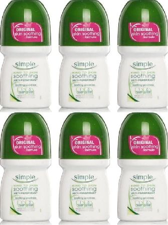Simple, 2102[^]0104208 Antiperspirant Roll On - 6 Pack