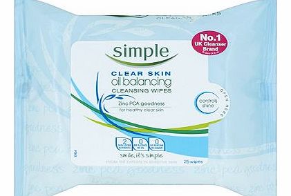 Simple Clear Skin Oil Balancing Cleansing Wipes