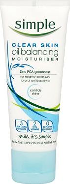 Simple, 2041[^]10020479 Clear Skin Oil Balancing Moisturiser 75ml