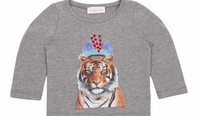 Indian Tiger T-shirt Heather grey `2 years,3