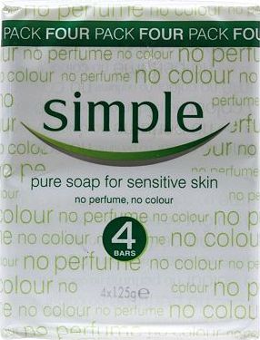 Simple, 2041[^]10085766 Pure Soap Bar for Sensitive Skin 4 x 125g